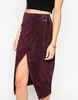 ASOS Wrap Pencil Skirt in Suede with D-Ring