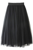 Voile Solid Color A-Line Skirt