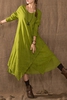 Solid Color Irregular Hem Maxi Round Collar Dress