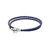 PANDORA - Двойной кожаный браслет с застежкой из серебра, темно-синий №590705CDB-D, размер 38