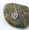 Letter 'Q' - Single Letter Necklace - Sterling Silver - Old English Calligraphy, 16-18 inch chain