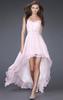 pink high low chiffon prom dress