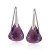 Swarovski Crystal "Lunar" Drop Earrings Item#: 790589 silver / amethyst
