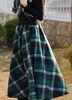 Шерстяную юбку в пол в сине-зеленую шотландку