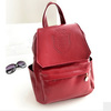 College Style Pu Leather Backpack #RED