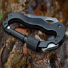 Multi 5 in 1 Aluminum Climbing Carabiner Hook Gear Outdoor Survival Tools Black
