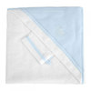 RED CASTLE полотенце с уголком + варежка WHITE/Lt blue 0-24 мес.