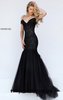 Slim Straps Black Beads Cutout Sherri Hill 50212 V-Neck Long Bodice Prom Dresses 2016