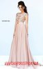 2015 Sherri Hill 11214 Beading Floral Blush V-Back Long Chiffon Prom Dresses