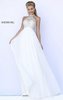 Ivory Halter-Neck Sherri Hill 5204 Beads 2015 Long Bodice Evening Dress