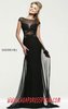 Discount Beading Sherri Hill 21365 Bateau-Neck Black Sheer V-Back Long Prom Dresses