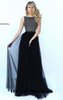 Boat-Neck Black Open-Back 2016 Sherri Hill 50265 Beads Long Bodice Prom Dresses