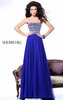 Beaded Purple 2015 Sherri Hill 1539 Strapless Long A-Line Chiffon Prom Dresses