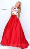 Sherri Hill 50232 Two-Piece Floral Printed 2016 Ivory/Red/Red Long Evening Gown