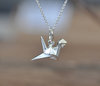 Sterling Silver Origami Crane Necklace