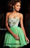 2015 Light Green Beaded Short Tulle Bodice Prom Dresses Sherri Hill 21150 Sweetheart Cut Neck