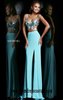 Beaded Appliques Light Blue/Silver Cheap Sherri Hill 21332 Long Bodice Prom Dresses