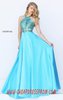 Beaded Embellished Blue 2016 Sherri Hill 50388 Halter-Neck Long Bodice Prom Dresses