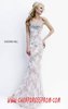 Sherri Hill 11256 Straight-Neck Ivory/Nude Lace 2015 Beaded Long Bodice Prom Dresses