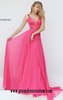 Beaded 2016 Watermelon Sheer Sherri Hill 50264 V-Neck Long Bodice Prom Dresses