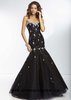 2016 Black Silver Jewels Beaded Lace Cover Trumpet Gown