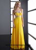 Yellow Unique Jeweled Beaded Empire Strapless Long Prom Dresses