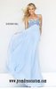 Empire Blue Cheap Sweetheart-Neck Sherri Hill 3902 Bodice Long Prom Dresses