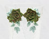 Green Succulent Earrings