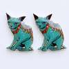 Lying cat earrings