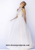 Sherri Hill 32218 Ivory Halter High Neck Open Back Beaded Tulle Long Pageant Dress