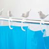 Крючки для шторы в ванной с птичками