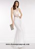 2016 Fashion Ivory Pearl Beading Sheer Lace Fitted Long Prom Dress
