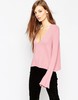 ASOS Jumper with Deep V and Flared Sleeve