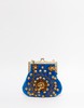 Moyna Velvet Clutch Bag With Gold Metal Beadwork