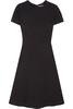 Black Cady Mini Dress with Short Sleeves