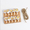 10 pcs/pack Gudetama Lazy Egg Wooden Clip Photo Paper Craft DIY Clips with Hemp Rope