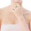 Серебряное кольцо зеленое New Color с гаспеитом