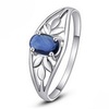 Серебряное кольцо с синим натуральным сапфиром