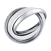 Кольцо из серебра с керамической вставкой и фианитом