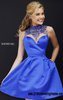 Beaded Bodice 2016 High Scoop Neck Sherri Hill 32288 Royal Sheer Short Pleated Homecoming Dresses Online Sale