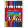 Фломастеры 10цветов Faber Castell 155110 Fibre-tip двухсторонние, в полиэтиленовой упаковке