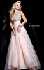 High-Neck Beaded Sherri Hill 11022 Chiffon Nude Open-Back Discount Long Lace Prom Dresses