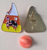 Zombie candy corn lapel pin