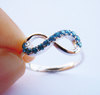 Blue Infinity Ring in Sterling Silver