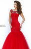 Beaded Sherri Hill 50014 Boat Neckline Red 2016 Bandage Pleated Long Chiffon Prom Dresses