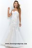 Dazzling sequins White/Nude/Silver Strapless Formal Gown