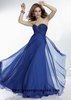 Navy Pleated Bust Jeweled Neckline Strapless Long Perfect Prom Dress