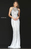 Ivory Sherri Hill 50248 Beaded Embellishments Long Sheer Prom Dresses 2016 Sweetheart Halter Neckline