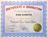 Certificates of Ordination from the Church of the Flying Spaghetti Monster