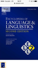 Encyclopedia of Language and Linguistics, Second Edition